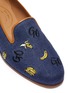 Detail View - Click To Enlarge - STUBBS & WOOTTON - 'Go Bananas' embroidered basketweave slip-ons