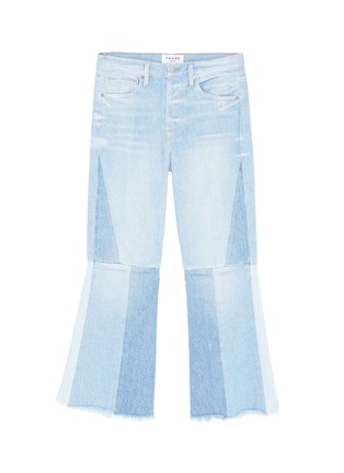Main View - Click To Enlarge - FRAME - 'Le Panel Block' raw cuff patchwork flared jeans