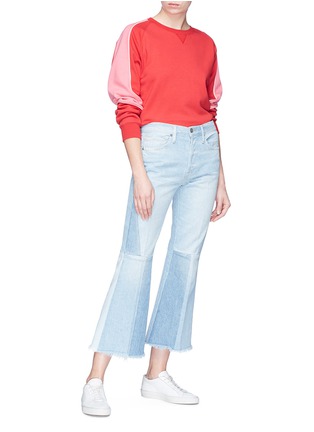 Figure View - Click To Enlarge - FRAME - 'Le Panel Block' raw cuff patchwork flared jeans