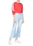 Figure View - Click To Enlarge - FRAME - 'Le Panel Block' raw cuff patchwork flared jeans