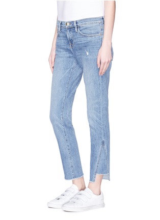 Front View - Click To Enlarge - FRAME - 'Le Boy' asymmetric cuff jeans