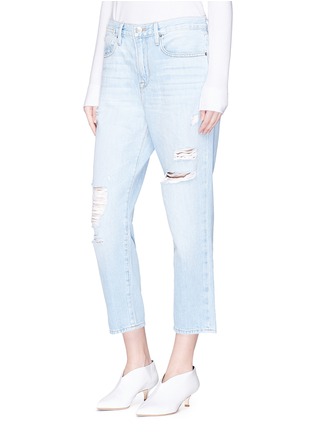 Front View - Click To Enlarge - FRAME - 'Le Steve Crop' ripped straight leg jeans