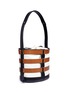 Detail View - Click To Enlarge - TRADEMARK - 'Hesse' caged leather canvas bucket bag