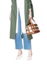 Figure View - Click To Enlarge - TRADEMARK - 'Fern' caged leather canvas bag