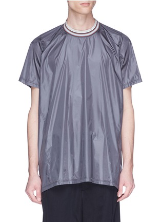 Main View - Click To Enlarge - LANVIN - Stripe collar nylon T-shirt