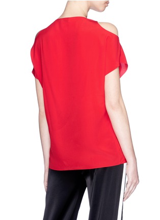 Back View - Click To Enlarge - LANVIN - Cold shoulder silk crepe mock wrap top