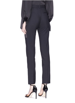 Back View - Click To Enlarge - LANVIN - Satin trim wool suiting pants