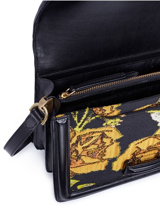 Detail View - Click To Enlarge - DRIES VAN NOTEN - Floral embroidered leather crossbody bag