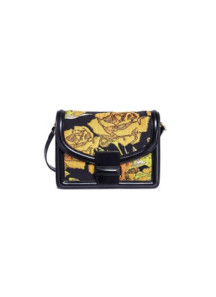 Main View - Click To Enlarge - DRIES VAN NOTEN - Floral embroidered leather crossbody bag