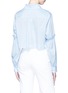Back View - Click To Enlarge - 72723 - Gathered sleeve cropped poplin shirt