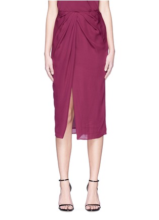 Main View - Click To Enlarge - 72723 - Drape split front silk georgette skirt