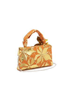 Detail View - Click To Enlarge - DRIES VAN NOTEN - Jewelled fringe mini floral jacquard bag