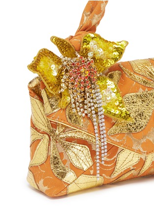  - DRIES VAN NOTEN - Jewelled fringe mini floral jacquard bag