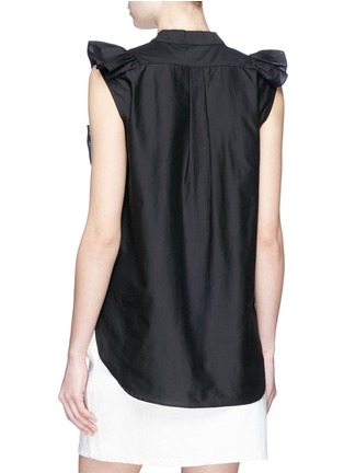 Back View - Click To Enlarge - BASSIKE - Ruffle sleeveless poplin shirt