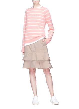 Figure View - Click To Enlarge - BASSIKE - Stripe linen-cotton sweater