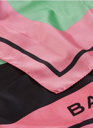 Detail View - Click To Enlarge - BALENCIAGA - Double-B logo print silk twill scarf