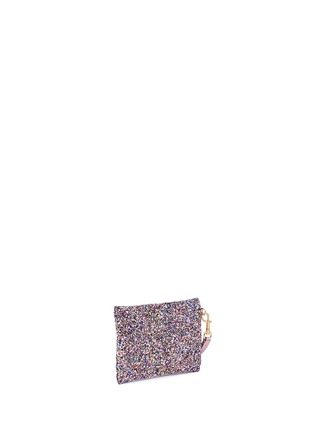 Detail View - Click To Enlarge - ANYA HINDMARCH - 'Circulus' eyes glitter leather small zip pouch