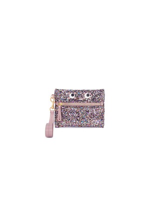 Main View - Click To Enlarge - ANYA HINDMARCH - 'Circulus' eyes glitter leather small zip pouch