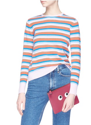 Front View - Click To Enlarge - ANYA HINDMARCH - 'Eyes' large leather zip top pouch
