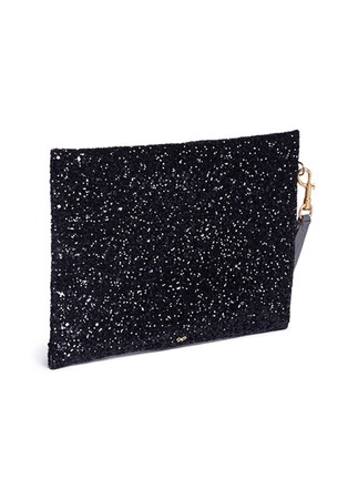 Detail View - Click To Enlarge - ANYA HINDMARCH - 'Circulus' eyes glitter leather zip pouch