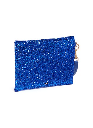 Detail View - Click To Enlarge - ANYA HINDMARCH - 'Circulus' eyes glitter leather small zip pouch