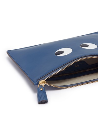 Detail View - Click To Enlarge - ANYA HINDMARCH - 'Eyes' embossed leather zip pouch