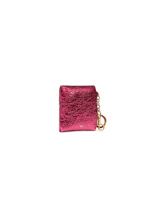 Detail View - Click To Enlarge - ANYA HINDMARCH - 'Circulus' eyes crinkled metallic leather coin purse