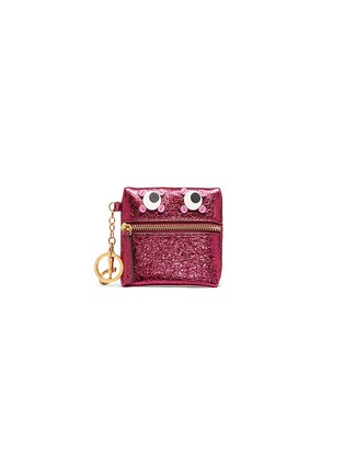 Main View - Click To Enlarge - ANYA HINDMARCH - 'Circulus' eyes crinkled metallic leather coin purse