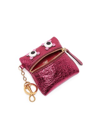 Figure View - Click To Enlarge - ANYA HINDMARCH - 'Circulus' eyes crinkled metallic leather coin purse