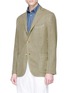 Front View - Click To Enlarge - BOGLIOLI - 'K Jacket' basketweave soft blazer
