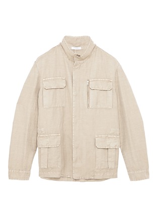 Main View - Click To Enlarge - BOGLIOLI - Cotton-linen herringbone safari jacket