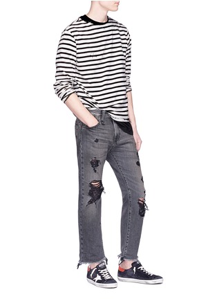 Figure View - Click To Enlarge - R13 - 'Sid Straight' ripped jeans