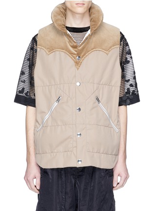 Main View - Click To Enlarge - SACAI - Velvet panel padded vest