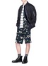Figure View - Click To Enlarge - SACAI - Heart print tartan plaid belted linen shorts
