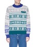 Main View - Click To Enlarge - SACAI - Colourblock Fair Isle jacquard sweater