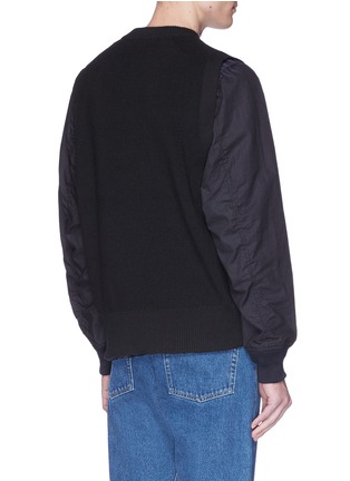 Back View - Click To Enlarge - SACAI - Contrast sleeve sweater