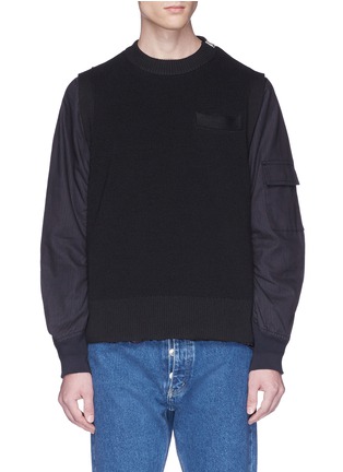 Main View - Click To Enlarge - SACAI - Contrast sleeve sweater