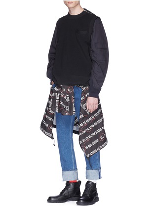 Figure View - Click To Enlarge - SACAI - Contrast sleeve sweater