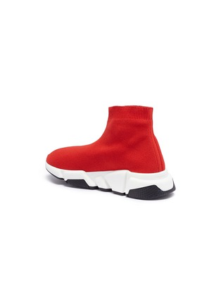 Figure View - Click To Enlarge - BALENCIAGA - 'Speed' double-b logo print slip-on knit kids sneakers