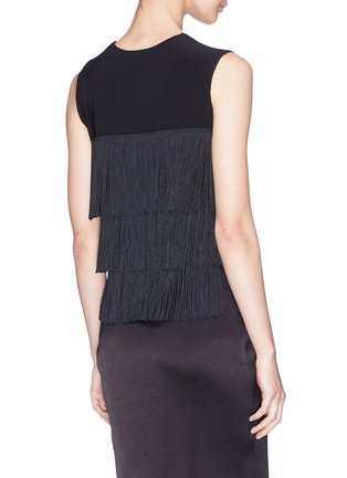 Back View - Click To Enlarge - NORMA KAMALI - Tiered fringe sleeveless top