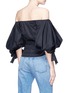 Back View - Click To Enlarge - CAROLINE CONSTAS - 'Nella' off-shoulder poplin top