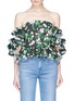 Main View - Click To Enlarge - CAROLINE CONSTAS - 'Justina' ruffle floral print off-shoulder top