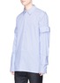 Detail View - Click To Enlarge - 10158 - Detachable double sleeve stripe unisex shirt