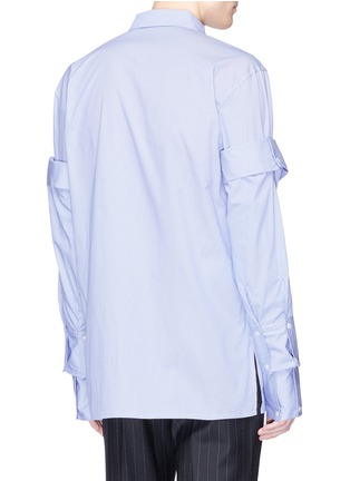  - 10158 - Detachable double sleeve stripe unisex shirt