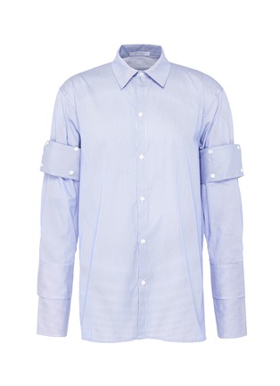 Main View - Click To Enlarge - 10158 - Detachable double sleeve stripe unisex shirt