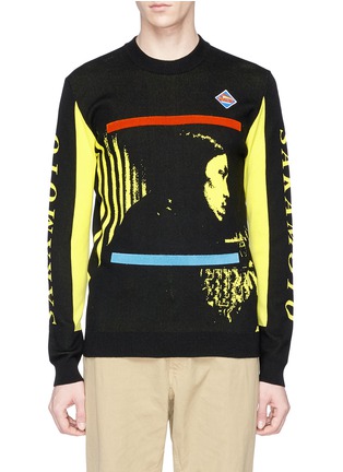 Main View - Click To Enlarge - KENZO - 'Sakamoto' chenille patch intarsia sweater