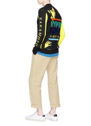 Figure View - Click To Enlarge - KENZO - 'Sakamoto' chenille patch intarsia sweater