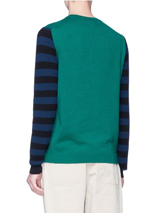 Back View - Click To Enlarge - KENZO - 'Eye' embroidered stripe sleeve sweater