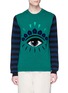 Main View - Click To Enlarge - KENZO - 'Eye' embroidered stripe sleeve sweater