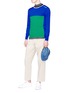 Figure View - Click To Enlarge - KENZO - Logo embroidered colourblock sweater